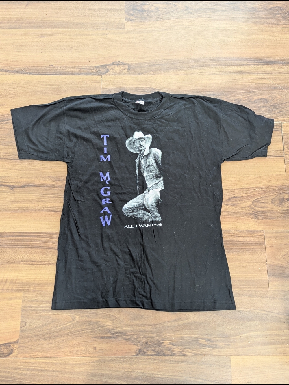 Tim McGraw Black Graphic Band T-Shirt - 'All I Want '95'